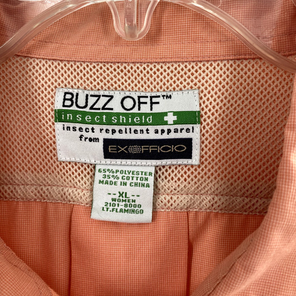 Ex Officio Buzz Off Womens Fishing Hiking Shirt Button Front Vented Sz XL Orange - Picture 3 of 14